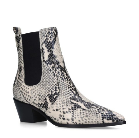 PAIGE Shoes - Paige Willa Snake Leather Ankle Boot in Roccia